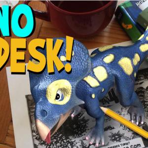 Dino On My Desk 2015 Augmented Reality dinosaurs game app Come play and learn Voice Over for narrator and most of the dinosaur sounds