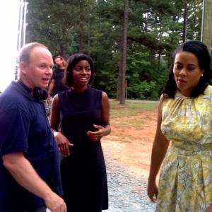 Director Jeb Stuart, Milauna Jemai and Lela Rochan On set of Blood Done Sign My Name