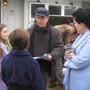 On the set of El Cielo es Azul director Andrew Fierberg gives notes to Kylie Nick Inzerello and actress Darlene Violette
