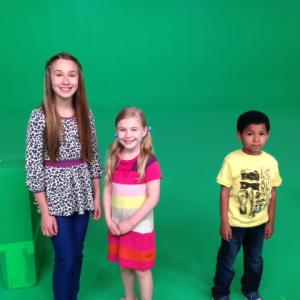 On the green screen set of Nickelodeons Team Umizoomi Kylie plays the Popcorn Girl