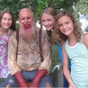 Kylie with costars Steve Ventin Jenna Fiore and Alana Smith on the set of Celebrity Ghost Stories Biography Channel