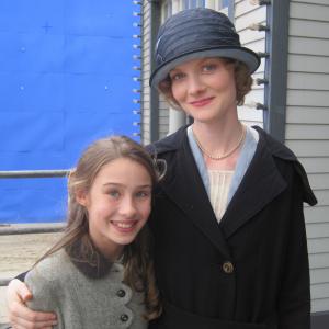 Kylie with Wrenn Schmidt on the set of HBOs Boardwalk Empire