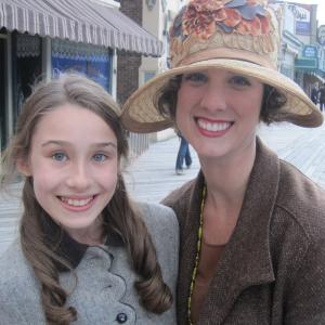 Kylie with her mom  Brooke Dillon  on the set of HBOs Boardwalk Empire