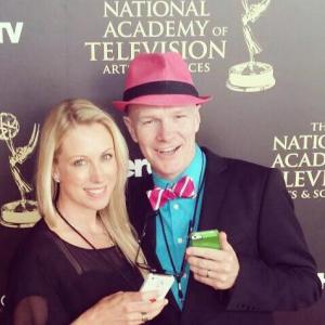 Britt Michaelian and Stephen Dimmick on red carpet at 2014 Daytime Emmy Awards