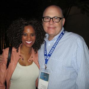 Actress Germany Kent with Producer Tim Gibbons Curb your enthusiasm and Real Husbands Producer