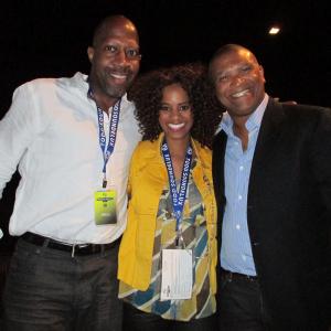 Actress Germany Kent with ProducerDirector Darryl Pitts and Django Unchained Producer Reginald Hudlin
