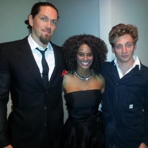 Actress Germany Kent with fellow Actors Jeremy Allen White and Steve Howey at SAGAFTRA NFMLA Gala