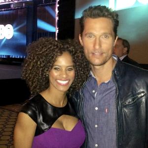 Matthew McConaughey and Host Germany Kent at the HBO Winter 2014 TCA Panel held at the Langham Huntington Hotel and Spa on Thursday (January 9) in Pasadena, Calif.