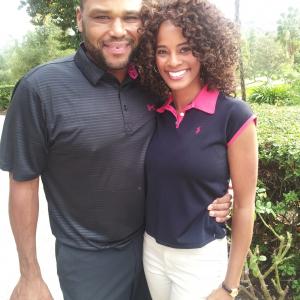 HostActress Germany Kent and Veteran Actor Anthony Anderson at Charity Golf Tournament