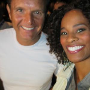 Actress Germany Kent with Producer Mark Burnett Producer of The Voice Survivor The Bible Shark Tank and Celebrity Apprentice