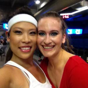 Melissa Yang  Caroline Sawyer backstage at Toronto Pan American Games Closing Ceremonies