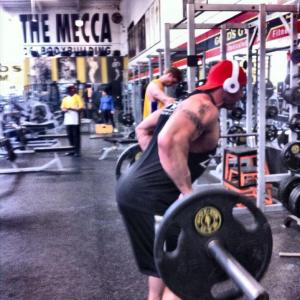 Aaron Williamson training at the Mecca of Bodybuilding in Venice, CA.