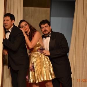 Actress Simone Zucato as Vera in the Brazilian theater success Trair E Coar  S Comear written by Marcos Caruso