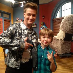 Christian with Travis Turner (Aster) on set of Some Assembly Required.