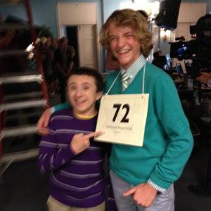 Jacob Melton as Sebastian along with actor Atticus Shaffer as Brick Heck onset at Warner Bros Ranch for ABCs The Middle Heck on a Hard Body season 5 episode 22
