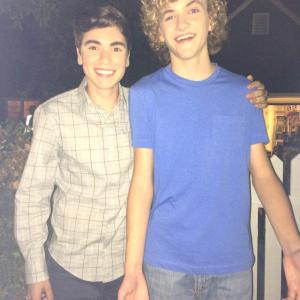 Jacob Melton and Noah Galvin on set in The Real ONeals