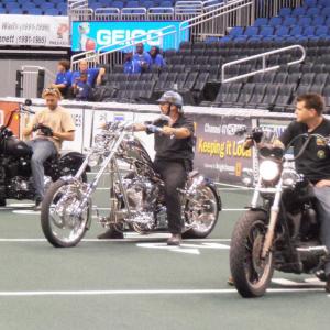 Scott on the Nickel Bike at the Orlando Predators Game where I rode a cheerleader into the opening ceremony