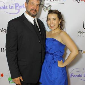 Samantha Payne Garland with costar Nick Dubanos at the red carpet event for Travail