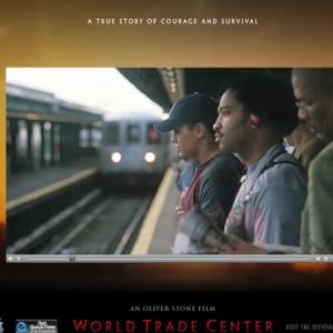 Actors Jay Hernandez left  Dennis Jay Funny ctr wait for subway Sept 11th morning in Oliver Stones World Trade Center film