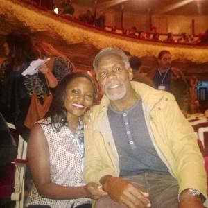 With Danny Glover at the Carthage International Film Festival in Tunisia.. Just before the Veve Screening