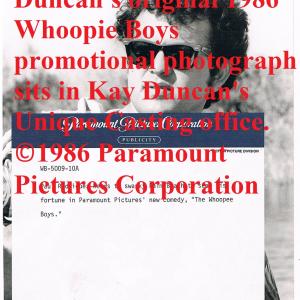 Unique Castings Original 1986 Whoopie Boys Photo from 1986 Paramount Pictures Corporation The original photograph sits in Kay Duncans Unique Casting office