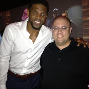 Alexander Garcia & Udonis Haslem of the Miami Heat after the premier of 