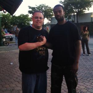 Alexander Garcia  Jamie Hector on the set of The Magic City