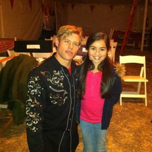 Laura Krystine with Trevor Donovan on set of The Rites of Spring