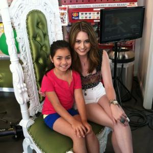 Laura Krystine and Jillian Clare. On set of, 