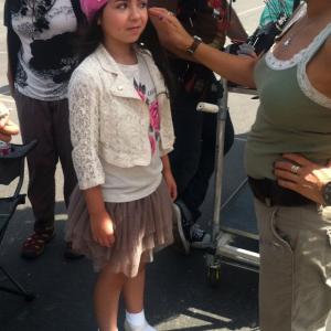 Laura Krystine on set of feature film Instructions Not Included