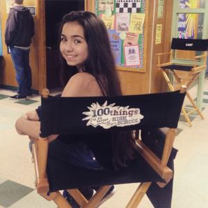 Laura Krystine on set of 100 Things To Do Before High School
