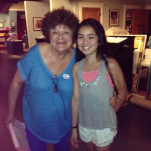 Laura Krystine with Mary Pat Gleason on set of Instant Mom