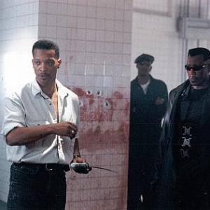 Jeff Ward with Wesley Snipes on the set of Blade