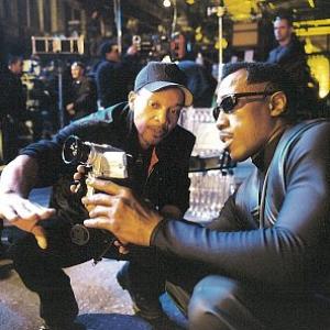 Jeff Ward with Wesley Snipes on the set of Blade II