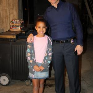 On set of CSI-NY with Gary Sinese