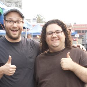 Robbie Carlysle with Seth Rogen on the set of Neighbors!