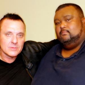 Tom Sizemore on the set of Fair Chase and Myself.