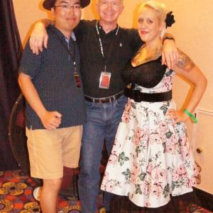 Japanese and American professional filmmakers Ryota Nakanishi(left), William Vail(center) and Dayna Noffke (right) in USA. During TCM conference in IN.