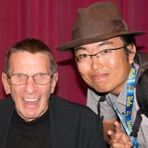 Mr Spock Leonard Nimoy who mostly known for the Hollywood classical Blockbuster SciFi movie Star Trek 1966 and the Roger Corman Award Winning filmmaker Ryota Nakanishi at UCLA