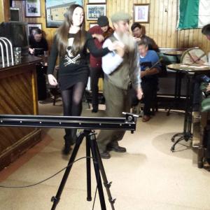 A GAELIC JIG.. Chloe Gibson shooting the dance scene in THE GAELIC CURSE, directed by Jack Conroy (My Left Foot)