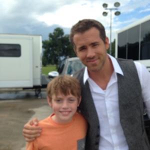 Me  Dickish Cousin with Ryan Reynolds on set of Selfless