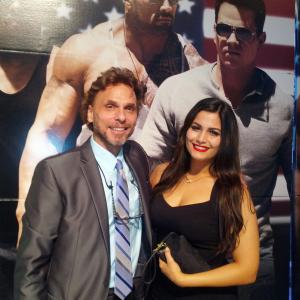 Keith Schwabinger with Persi Caputo Actress Pain and Gain as Judy the Slotsky Deli Girl Premiere Miami Beach