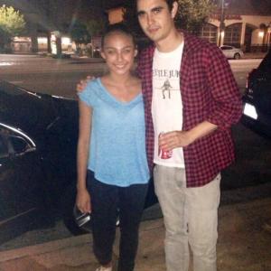 Nicki with actor/director Max Minghella on set in LA for the Christopher Owens Music Video. 2014