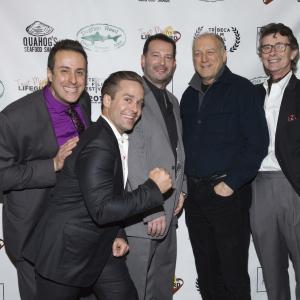 Robert John Keiber with actors John Doman Christian Keiber Tyler Hollinger  director Tony Glazer for the world premiere of their film Trust Me Im A Lifeguard at the Tribeca Film Festival