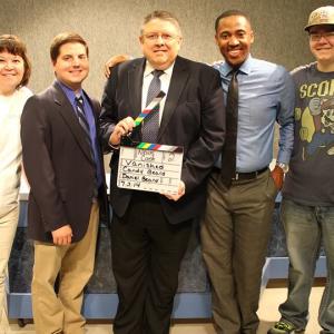 Last film day, with Grant Pugh, Dan Reynolds and Kyle Inskeep of WTWO TV-2 with Executive Producer Candy J. Beard and Director and DP Daniel Beard. July 2014