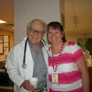 With actor, Ken Kercheval, on the set of THIS PROMISE I MADE, at Regional Hospital, Terre Haute, IN in May 2012