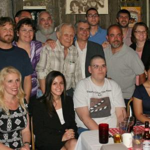 The cast and crew of THIS PROMISE I MADE - enjoying a meet and greet dinner with DALLAS star, Ken Kercheval, when he came to Clinton to film his scenes, May 2012