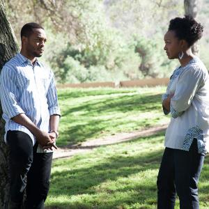 Still of Andrew Onochie and Tiffany Denise Turner in Tempting Fate (2014)