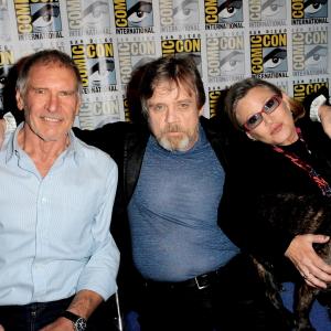 Harrison Ford Carrie Fisher and Mark Hamill at event of Zvaigzdziu karai galia nubunda 2015