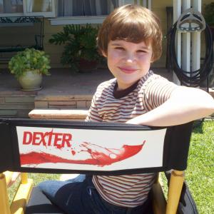 Nicholas Vigneau on set of Dexter.